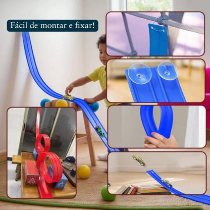 Pista de Corrida Loop Racer 4,96 Mts  + 4 Carrinhos em Metal