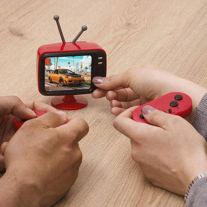 Mini Game Retrô Duplo – 300 Jogos | 2 Controles + TV Mini