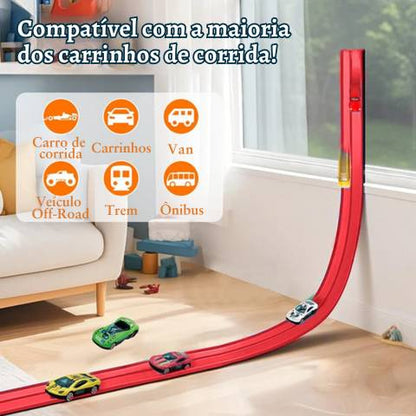 Pista de Corrida Loop Racer 4,96 Mts  + 4 Carrinhos em Metal
