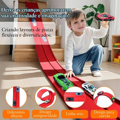 Pista de Corrida Loop Racer 4,96 Mts  + 4 Carrinhos em Metal