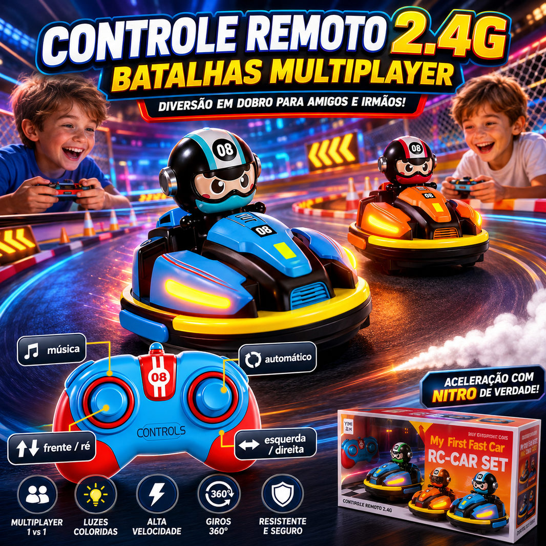 Carrinho Bate-Bate de Controle Remoto: A Batalha Vai Começar!