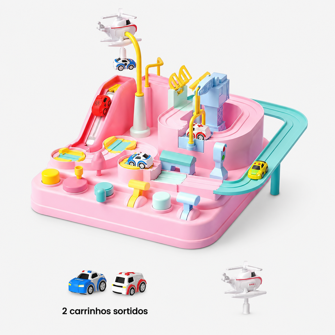 Pista de Aventura Carrinhos: Complete Todos os Desafios!