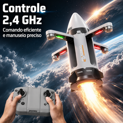 Drone Foguete C31 Pro | Câmera, Efeito de Fumaça e Luz