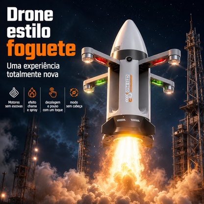 Drone Foguete C31 Pro | Câmera, Efeito de Fumaça e Luz