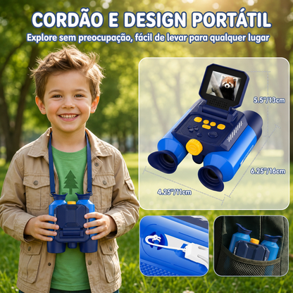 Binóculo Infantil com Câmera Adventures | Zoom 10X, Visão Noturna e Tela 2.4"