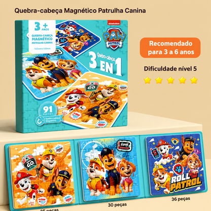 Quebra Cabeça Magnético Patrulha Canina 3 em 1