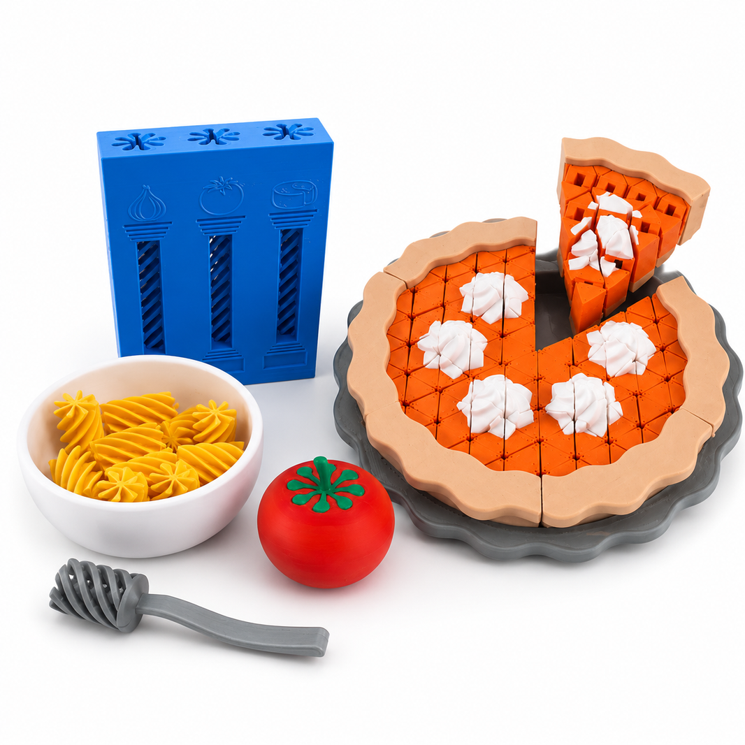 Kit Montessori 3D: Macarrão + Torta Articulada