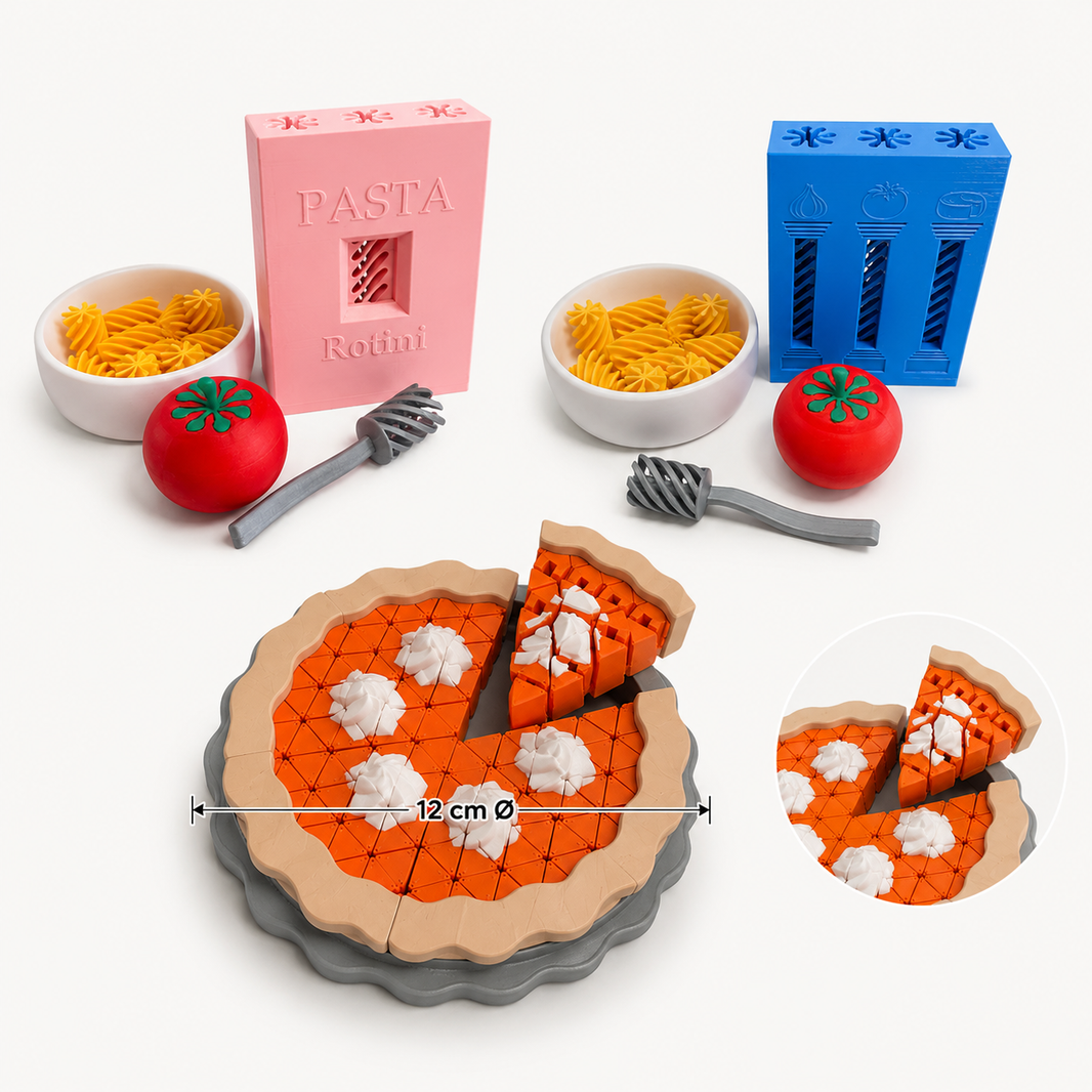 Kit Montessori 3D: Macarrão + Torta Articulada