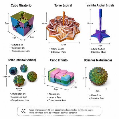 Kit Ouro Brinquedos Sensoriais 3D