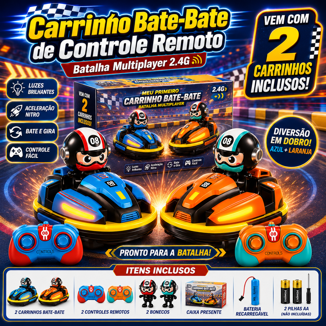 Carrinho Bate-Bate de Controle Remoto: A Batalha Vai Começar!