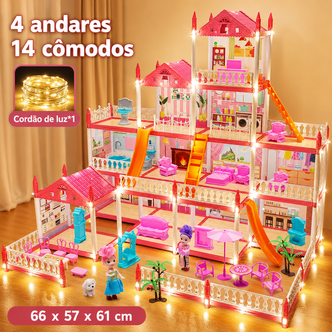 Casa de Bonecas Castelo Rosa: O Lar dos Sonhos das Bonecas!