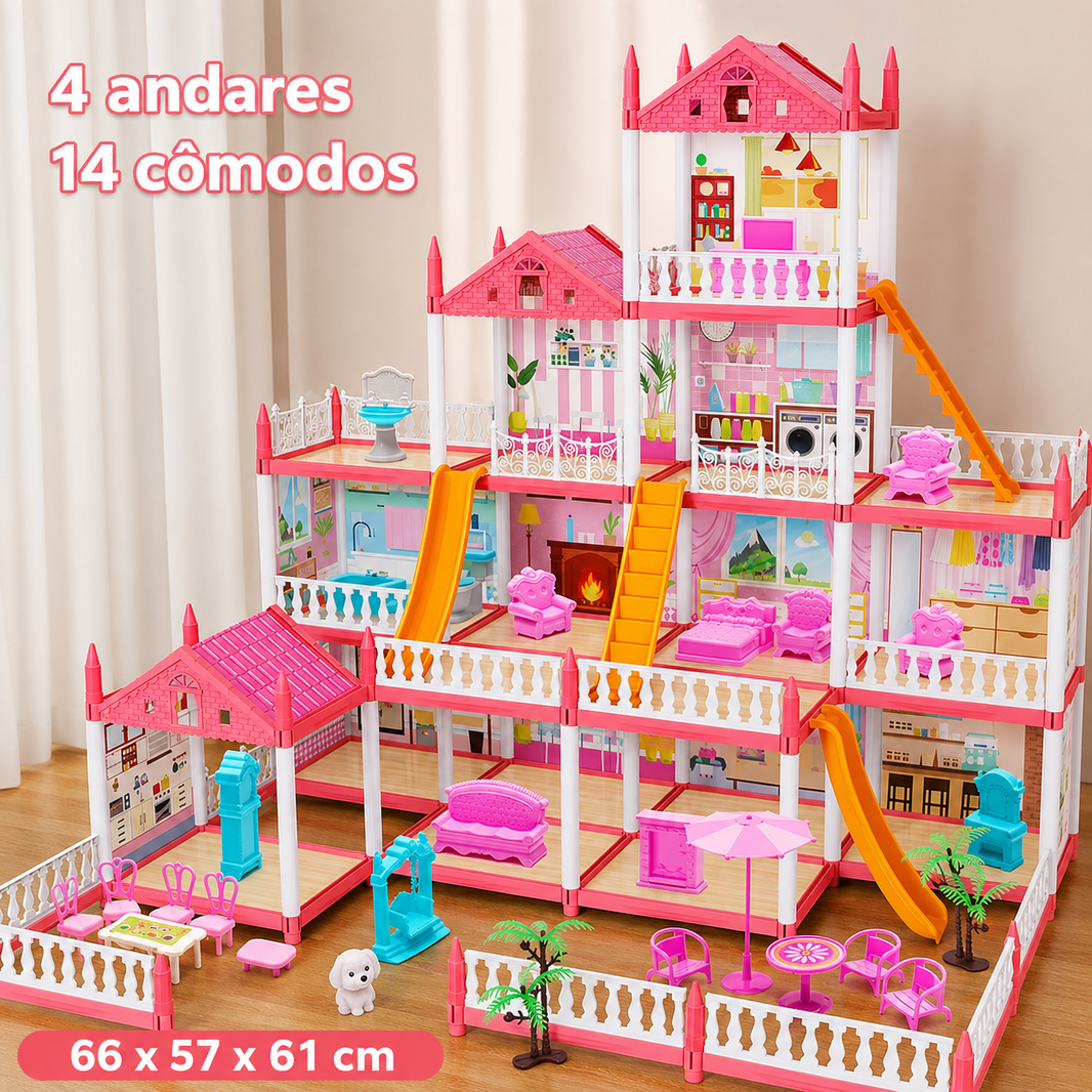 Casa de Bonecas Castelo Rosa: O Lar dos Sonhos das Bonecas!