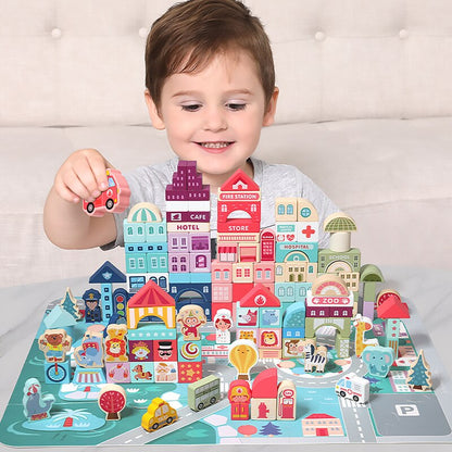Cidade de Montar em Madeira Montessori