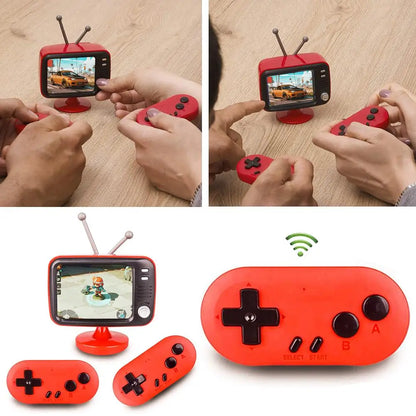 Mini Game Retrô Duplo – 300 Jogos | 2 Controles + TV Mini