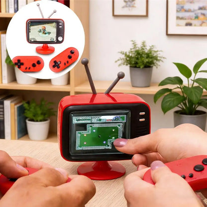 Mini Game Retrô Duplo – 300 Jogos | 2 Controles + TV Mini