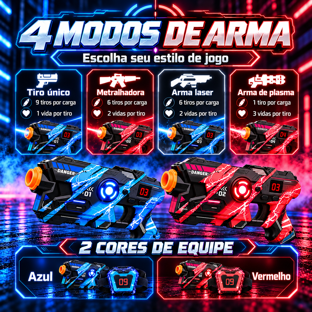 Kit Arena Laser Tag 2 Jogadores