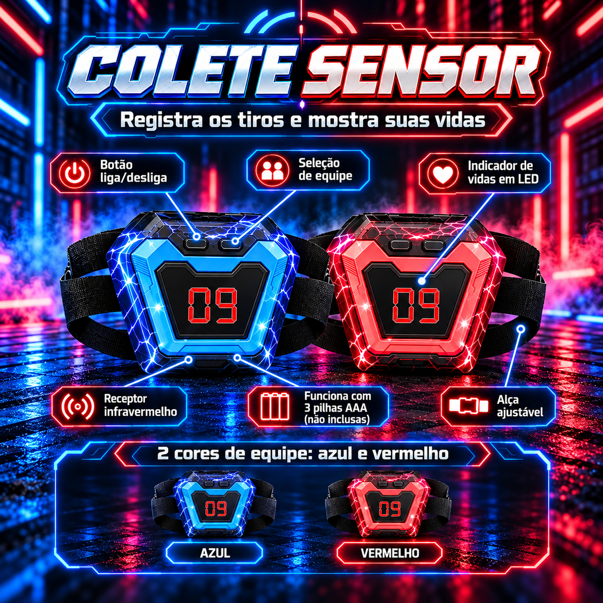 Kit Arena Laser Tag 2 Jogadores