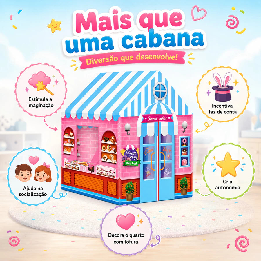Cabana Infantil Doceria Mágica com Luzes