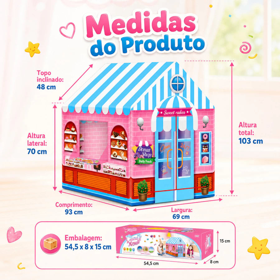 Cabana Infantil Doceria Mágica com Luzes