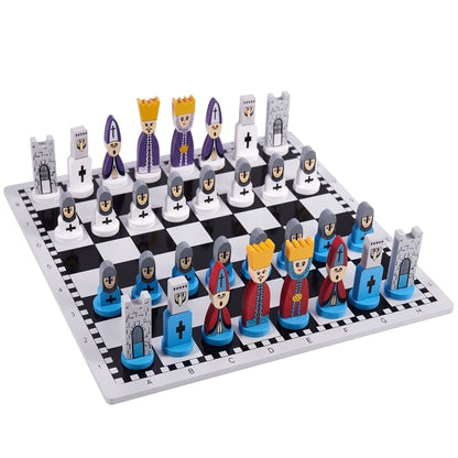 Tabuleiro De Xadrez Infantil De Madeira