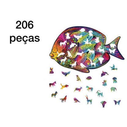 Quebra Cabeças De Animais 3D Em Madeira